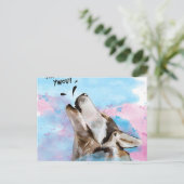 Howling Husky Dog Bright Husky Dog Feestdagenkaart (Staand voorkant)