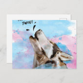 Howling Husky Dog Bright Husky Dog Feestdagenkaart (Voorkant / Achterkant)
