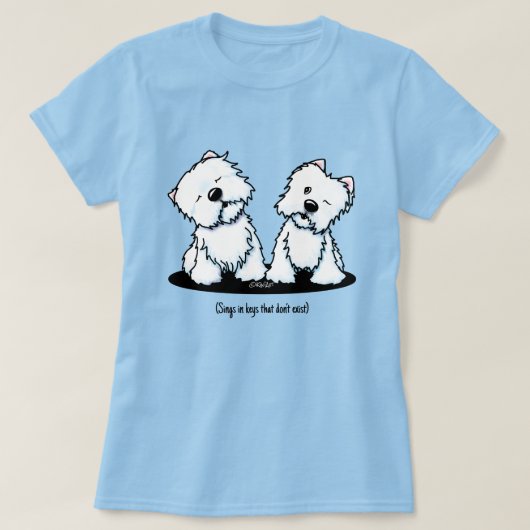Howling KiniArt Westie Dogs T-shirt (Design voorkant)