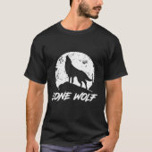 Howling Lone Wolf over Moon T-Shirt voor mannen en (Voorkant)