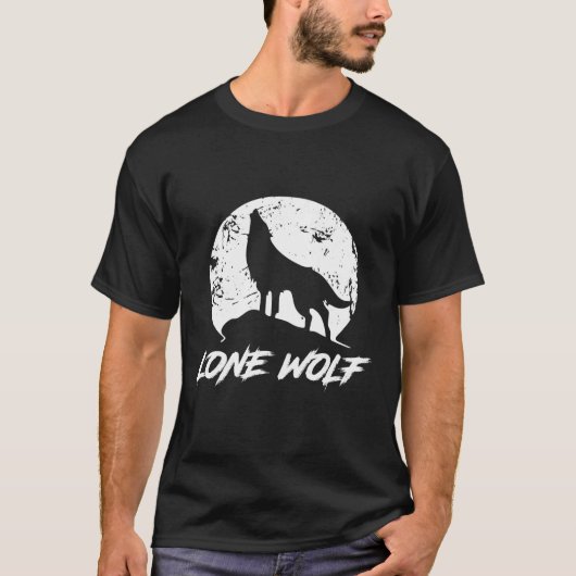 Howling Lone Wolf over Moon T-Shirt voor mannen en (Voorkant)