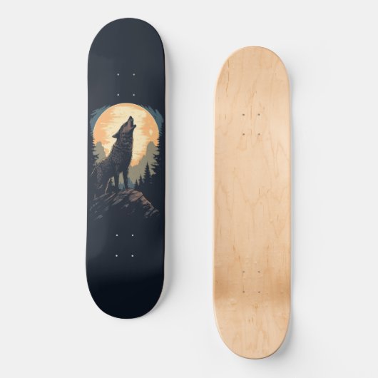 Howling Lone Wolf Skateboard Deck (Voorkant)