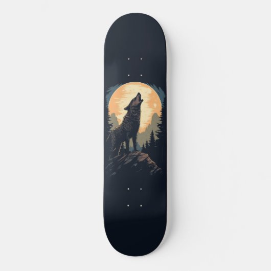 Howling Lone Wolf Skateboard Deck (Voorkant)