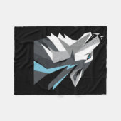 Howling Moon-Sticker Fleece Deken (Voorkant (Horizontaal))