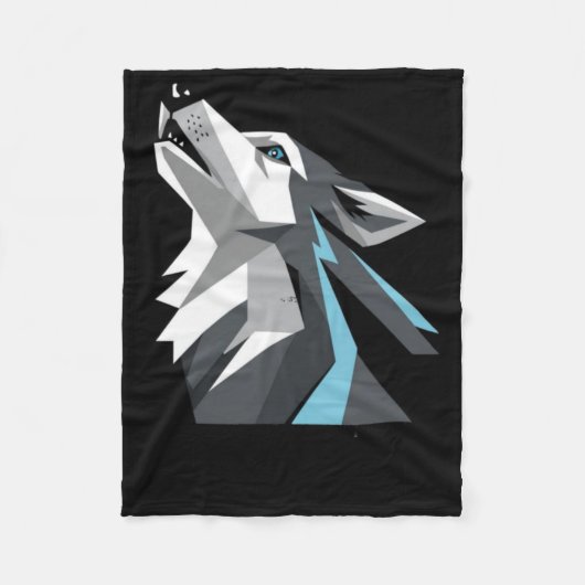 Howling Moon-Sticker Fleece Deken (Voorkant)