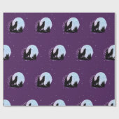 Howling Night Wolf's nachtelijke serenade Cadeaupapier (Vlak)