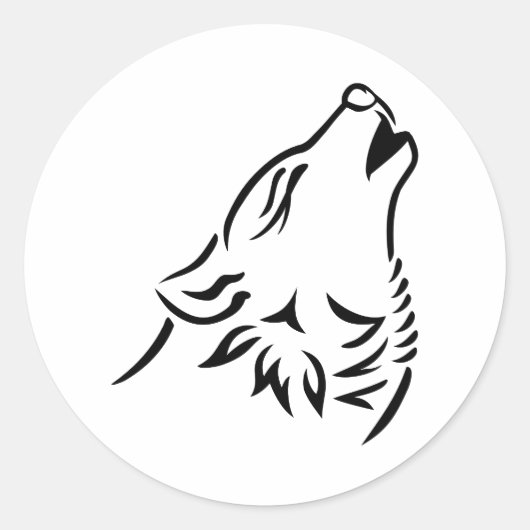 Howling Ronde Sticker (Voorkant)