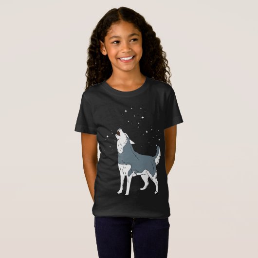 Howling Siberian Husky Puppies Funny Dog Lover T-shirt (Voorkant volledig)