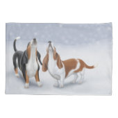 Howling Snow Basset Hounds Pillowcase Kussensloop (Achterkant)