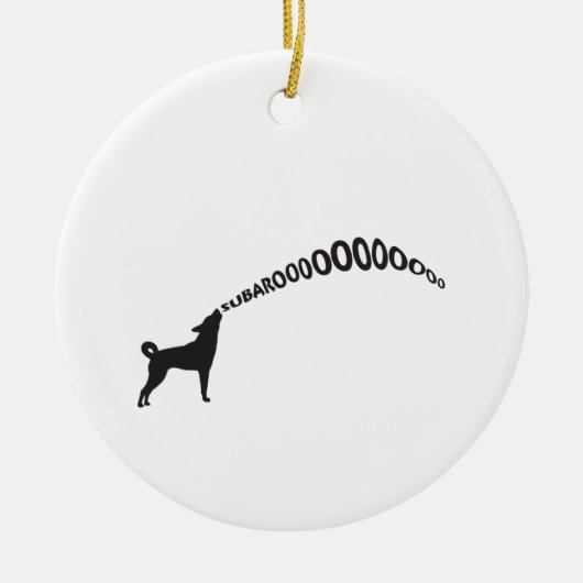 Howling Subaru Dog Keramisch Ornament (Voorkant)