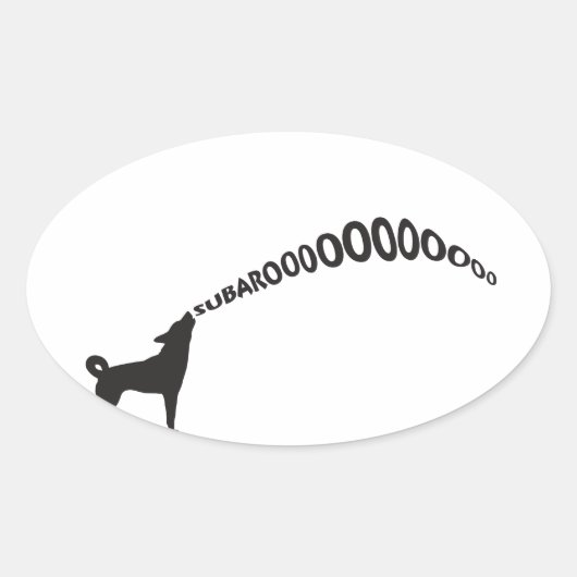 Howling Subaru Dog Ovale Sticker (Voorkant)