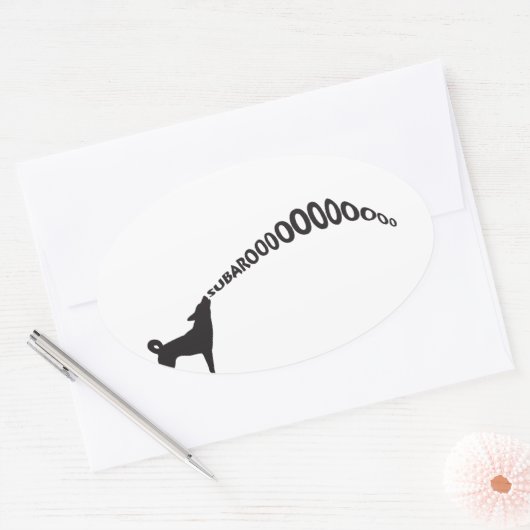 Howling Subaru Dog Ovale Sticker (Envelop)