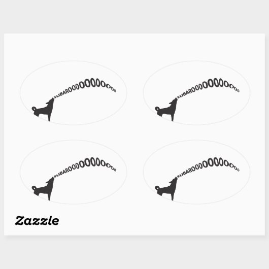 Howling Subaru Dog Ovale Sticker (Vel)