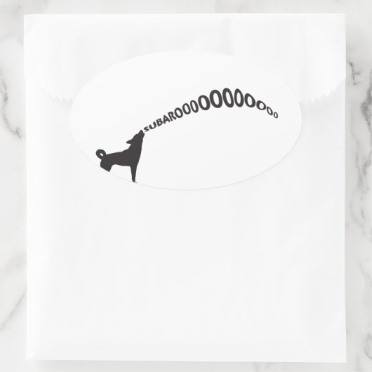Howling Subaru Dog Ovale Sticker