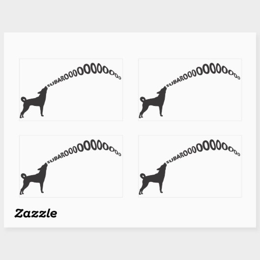Howling Subaru Dog Rechthoekige Sticker (Vel)