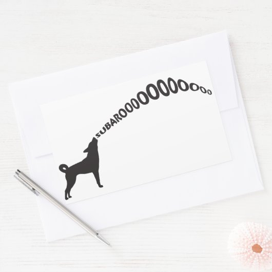 Howling Subaru Dog Rechthoekige Sticker (Envelop)