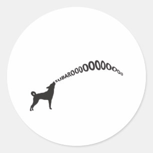 Howling Subaru Dog Ronde Sticker