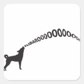 Howling Subaru Dog Vierkante Sticker (Voorkant)