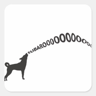 Howling Subaru Dog Vierkante Sticker