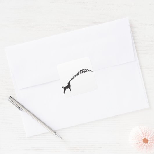 Howling Subaru Dog Vierkante Sticker (Envelop)