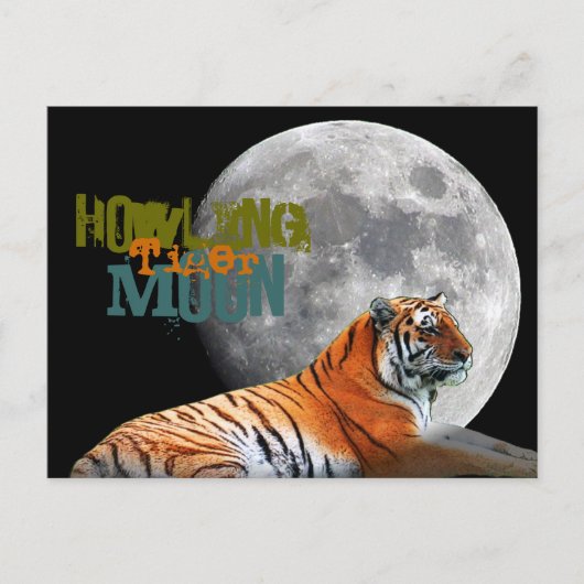 Howling Tiger Moon Briefkaart (Voorkant)
