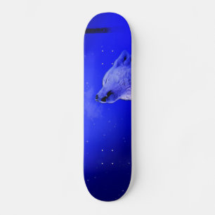 Howling Timber Wolf in de nacht van Snow Lite Persoonlijk Skateboard