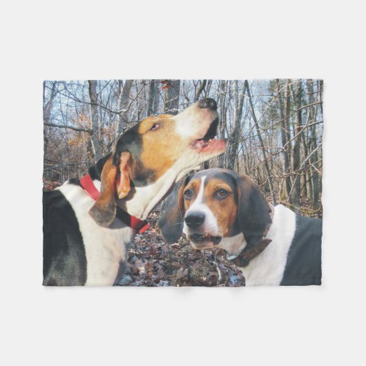Howling Treeing Walker Coonhound Fleece Blanket (Voorkant (Horizontaal))