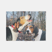 Howling Treeing Walker Coonhound Fleece Blanket Deken (Voorkant (Horizontaal))