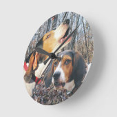 Howling Treeing Walker Coonhound Woodland Clock Ronde Klok (Hoek)