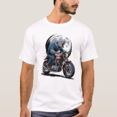 Howling Werewolf Cafe Racer Biker Full Moon T-shirt (Voorkant)