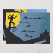 Howling Werewolf Halloween Party Kaart (Voorkant / Achterkant)