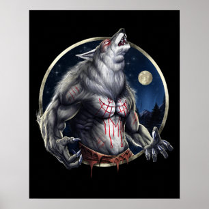 Howling Werewolf Poster