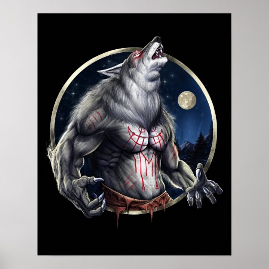 Howling Werewolf Poster (Voorkant)