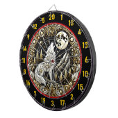Howling White Wolf inspireert focus kracht Dartbord (Voorkant Rechts)