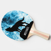 Howling Winter Wolf sneeuwachtig blauw Custom name Tafeltennisbatje (Zijkant)