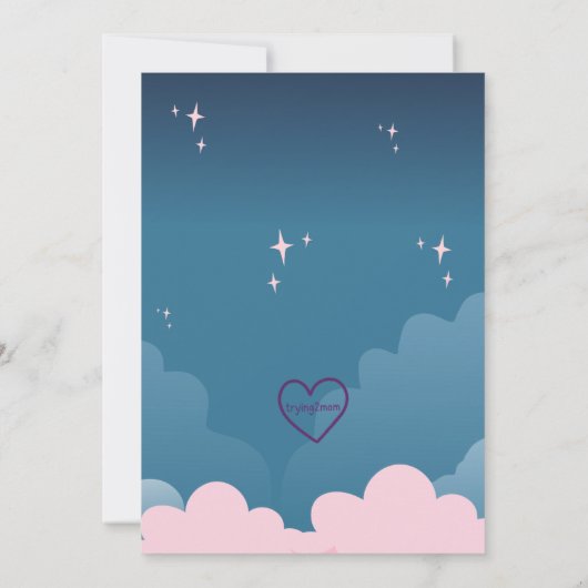 Howling with Joy, Wolf Pink Baby Shower Kaart (Achterkant)