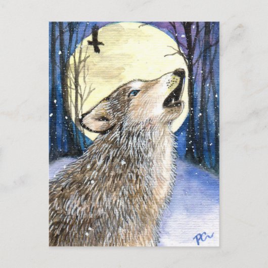 Howling - Wolf Art Briefkaart (Voorkant)