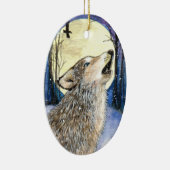 Howling - Wolf Art Keramisch Ornament (Rechts)