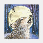 Howling - Wolf Art Magneet (Voorkant)