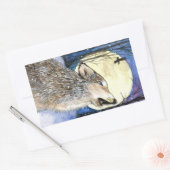 Howling - Wolf Art Rechthoekige Sticker (Envelop)