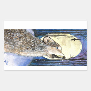 Howling - Wolf Art Rechthoekige Sticker