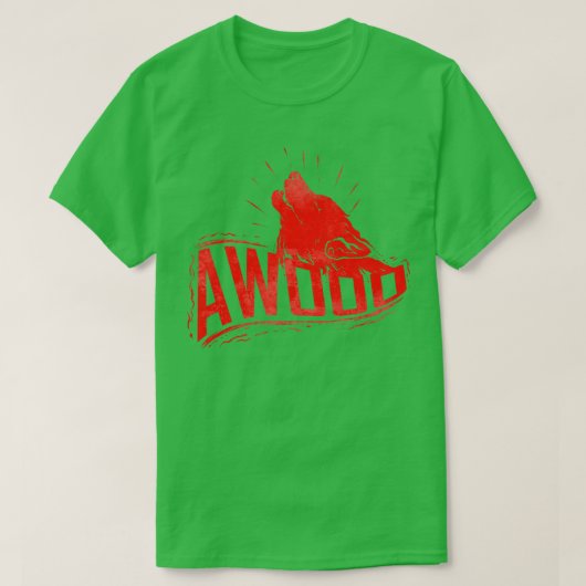 Howling Wolf Awooo Halloween T-shirt (Design voorkant)