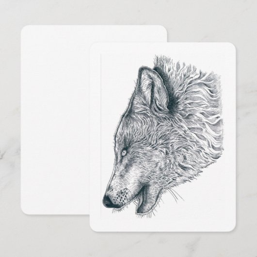 Howling Wolf Bedankkaart (Voorkant / Achterkant)