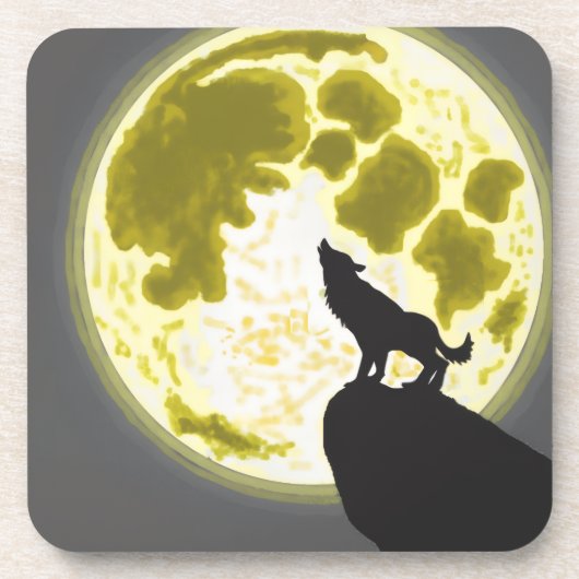 howling wolf bier onderzetter (Voorkant)