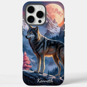 Howling Wolf bij maanlicht iPhone 16 Pro Max Hoesje