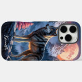 Howling Wolf bij maanlicht Case-Mate iPhone Case (Achterkant (horizontaal))