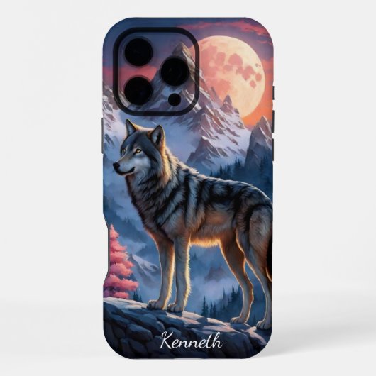 Howling Wolf bij maanlicht iPhone Hoesje (Achterkant)