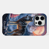Howling Wolf bij maanlicht iPhone Hoesje (Achterkant horizontaal)