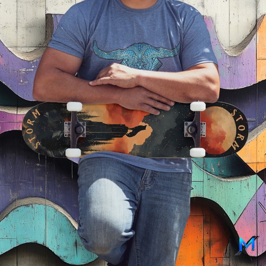 Howling Wolf bij Moonlit Peak, Retro Wilderness Persoonlijk Skateboard