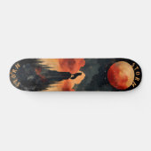 Howling Wolf bij Moonlit Peak, Retro Wilderness Persoonlijk Skateboard (Horizontaal)